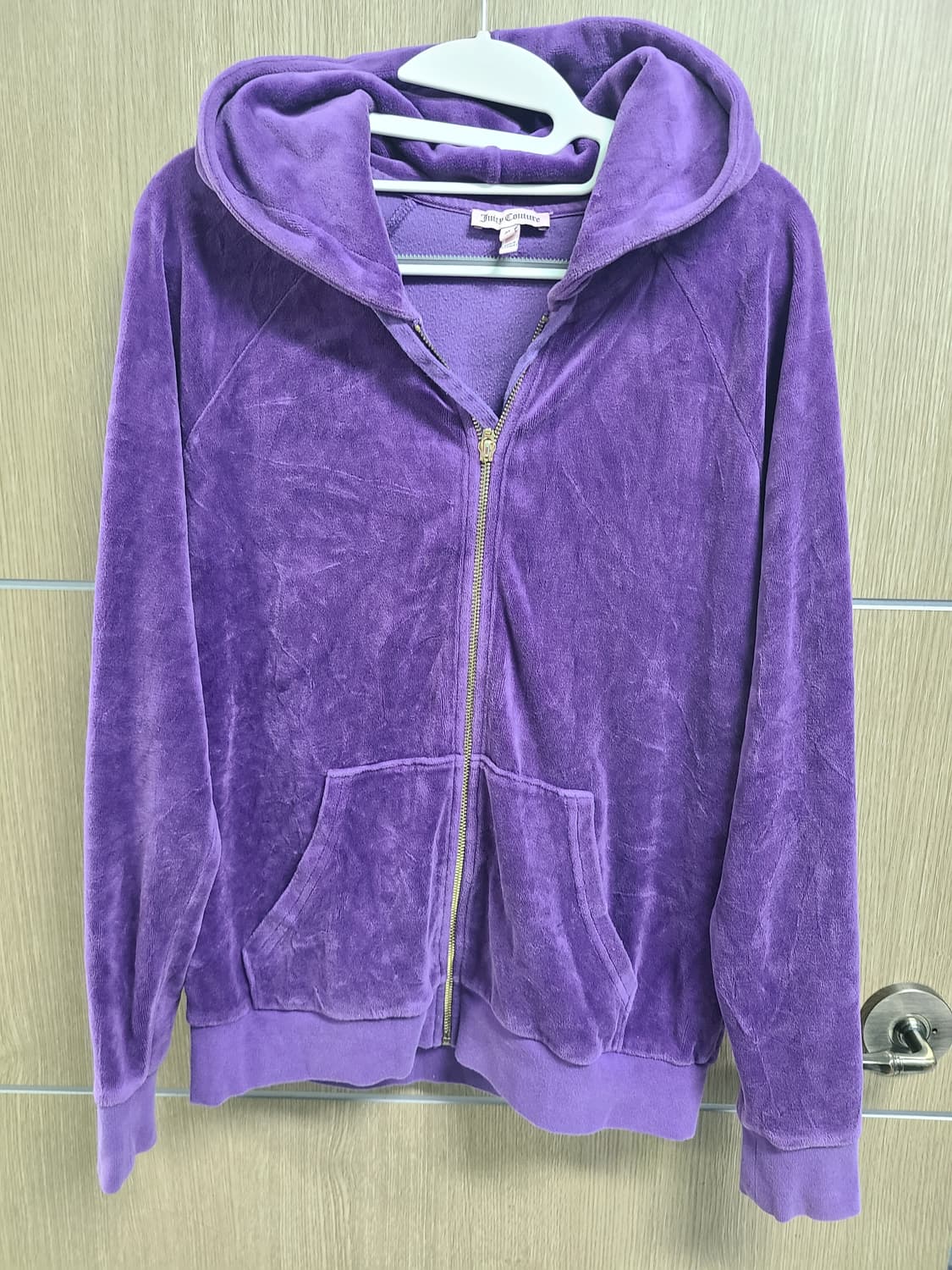 쥬시꾸뛰르 벨벳 후드집업 퍼플 상품이미지1