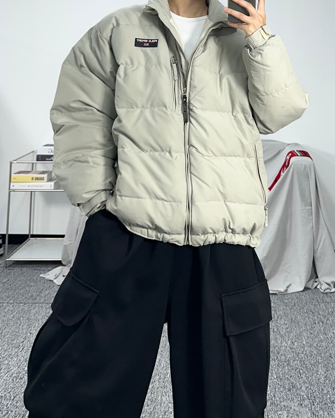폴로 스포츠 90s 라이트 베이지 패딩 105 상품이미지4