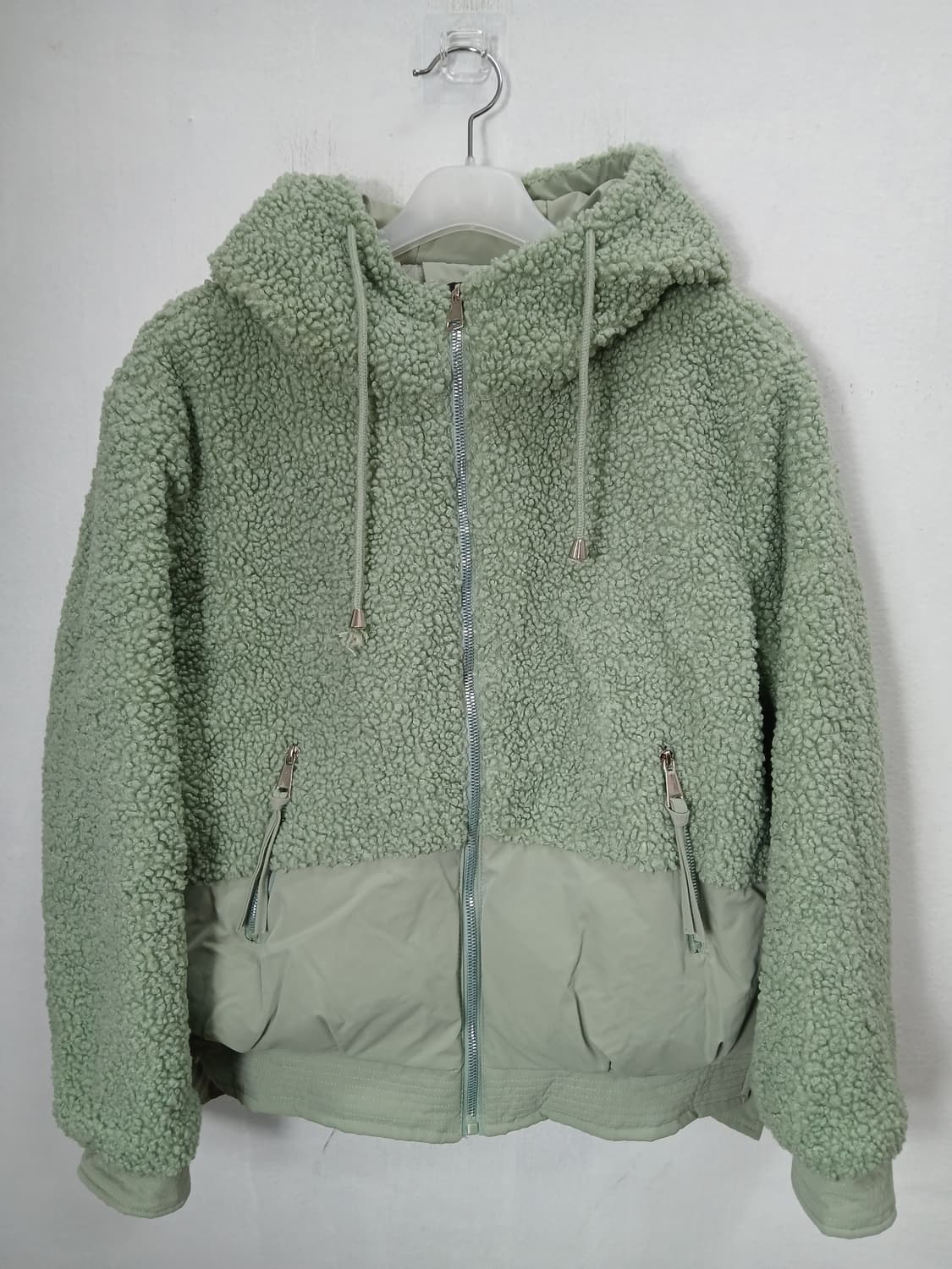 XPY 뽀글이 엔젤후드숏패딩 100-105 L 민트 새제품 상품이미지5