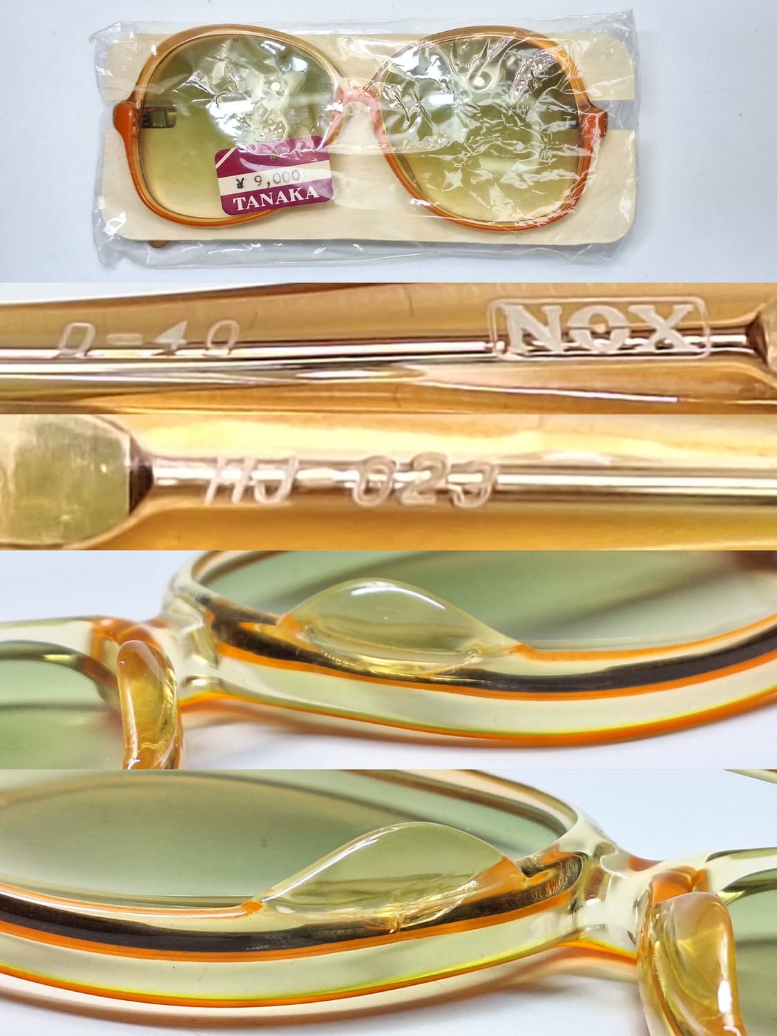 80s 일본제 빈티지 데드스톡 미사용/선글라스 Nox HJ-023 오렌지 상품이미지9