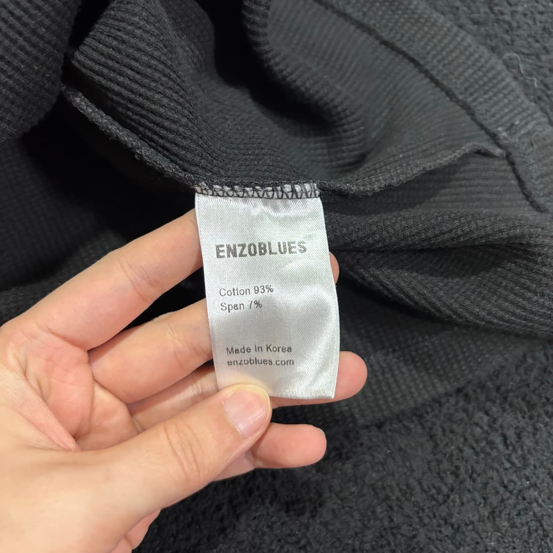 FREE 엔조블루스 블랙 픽셀 와플 롱슬리브 상품이미지6