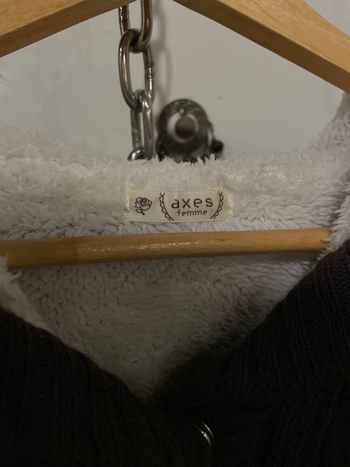 axes femme 엑시즈팜 딥브라운 롱 니트 후드 자켓 가디건 모리 상품이미지6