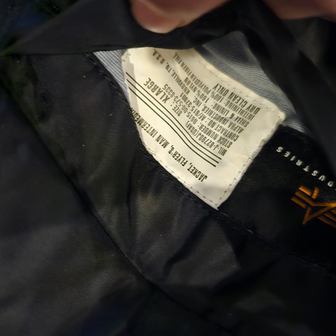 Xl 알파인더스트리 아돌포 ma1 자켓 블랙 상품이미지4