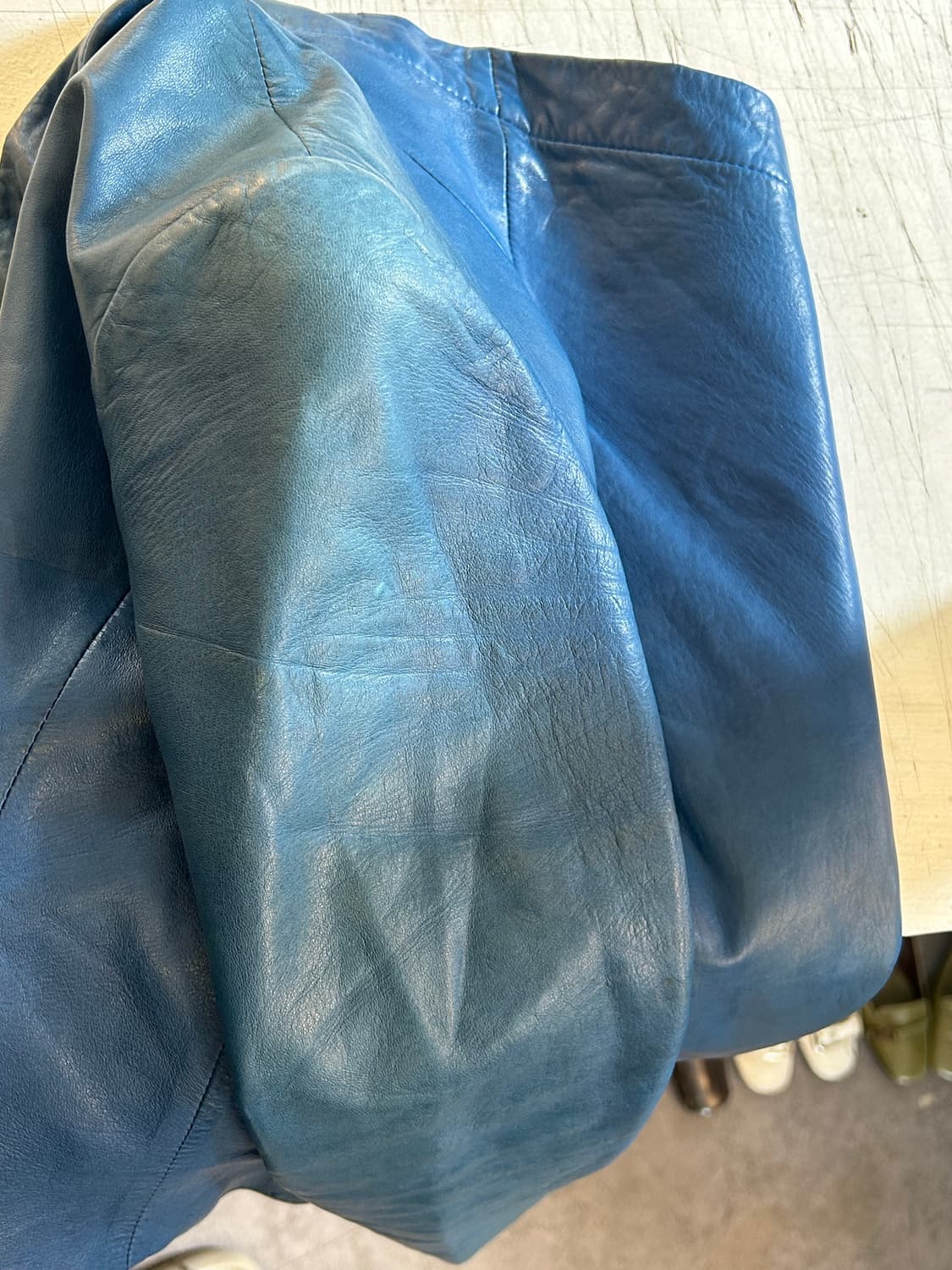 Demoo 블루 레더자켓 상품이미지6