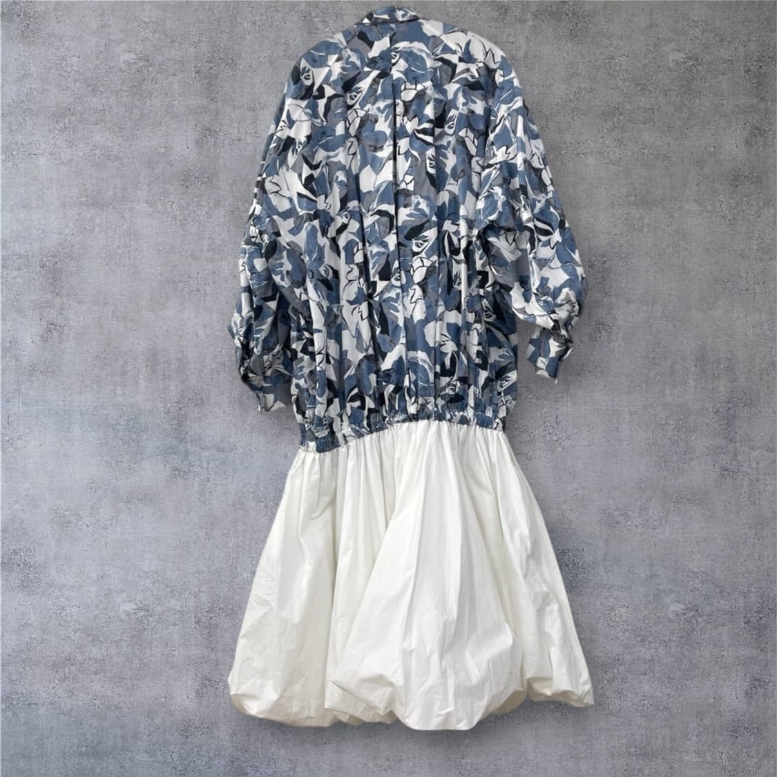 다웨이 DAWEI 블루 플라워 프린트 벌룬 원피스 36 상품이미지9