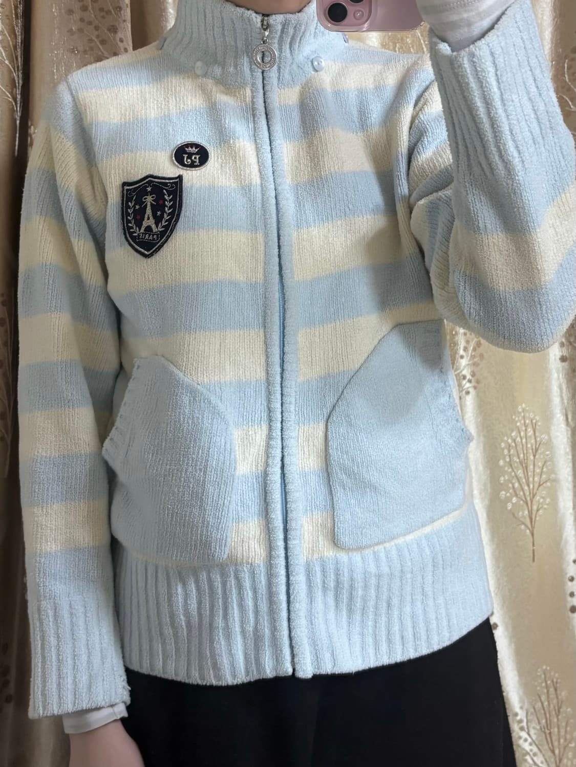 pom ponette 스트라이프 후드집업 상품이미지1