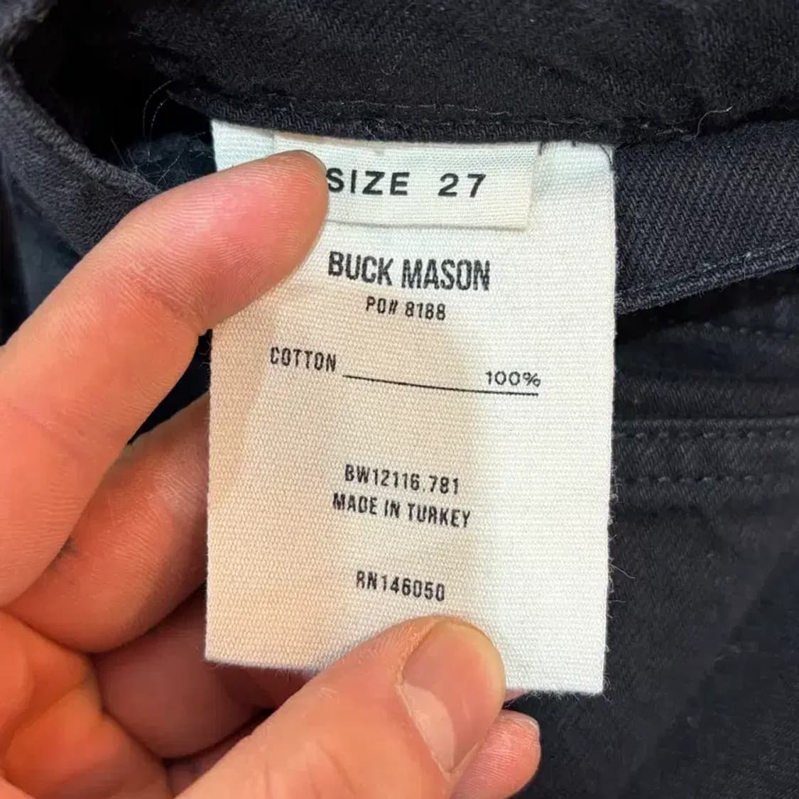 Buck Mason 블랙 데님 팬츠 27 상품이미지3