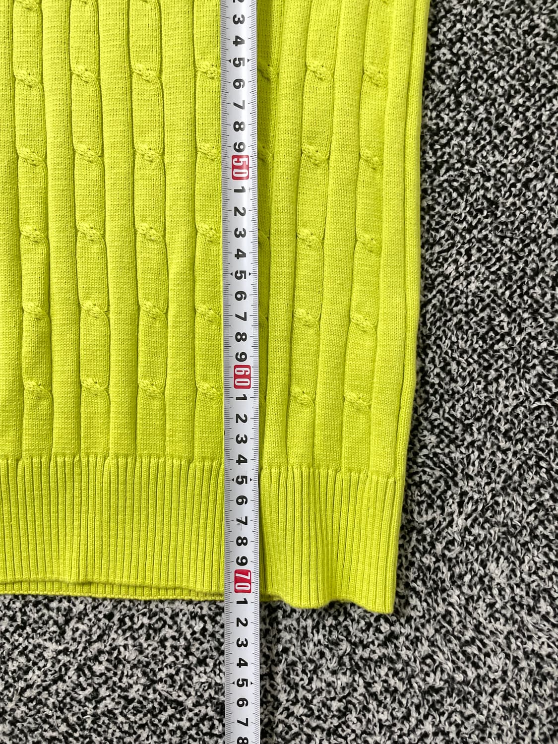 빈티지9. 폴로랄프로렌 네온 옐로우 컬러 케이블 니트 코튼 크루넥 스웨터 상품이미지5