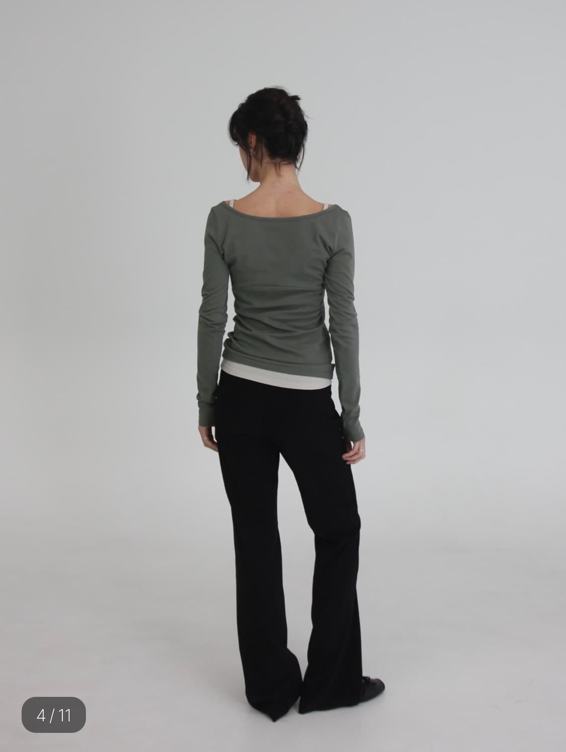 아모르샤이 BOOTCUT PANTS - CORDUROY BLACK  상품이미지5