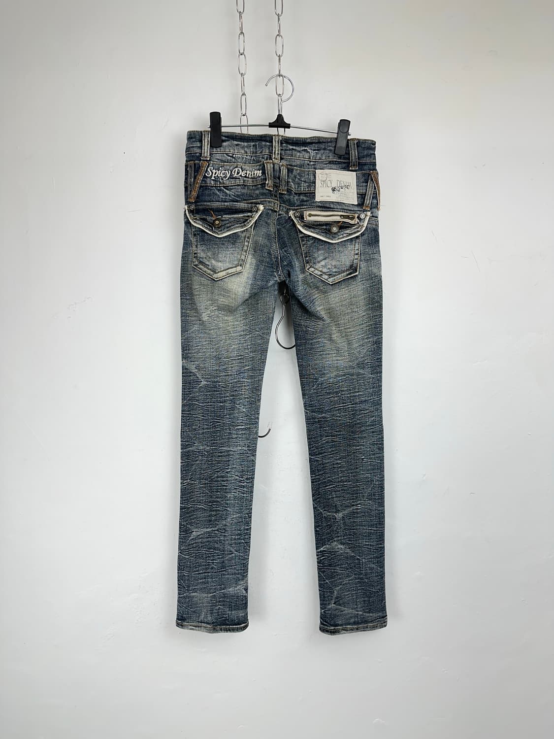 Spicy Denim Bleach Washed Distressed Sli 상품이미지7