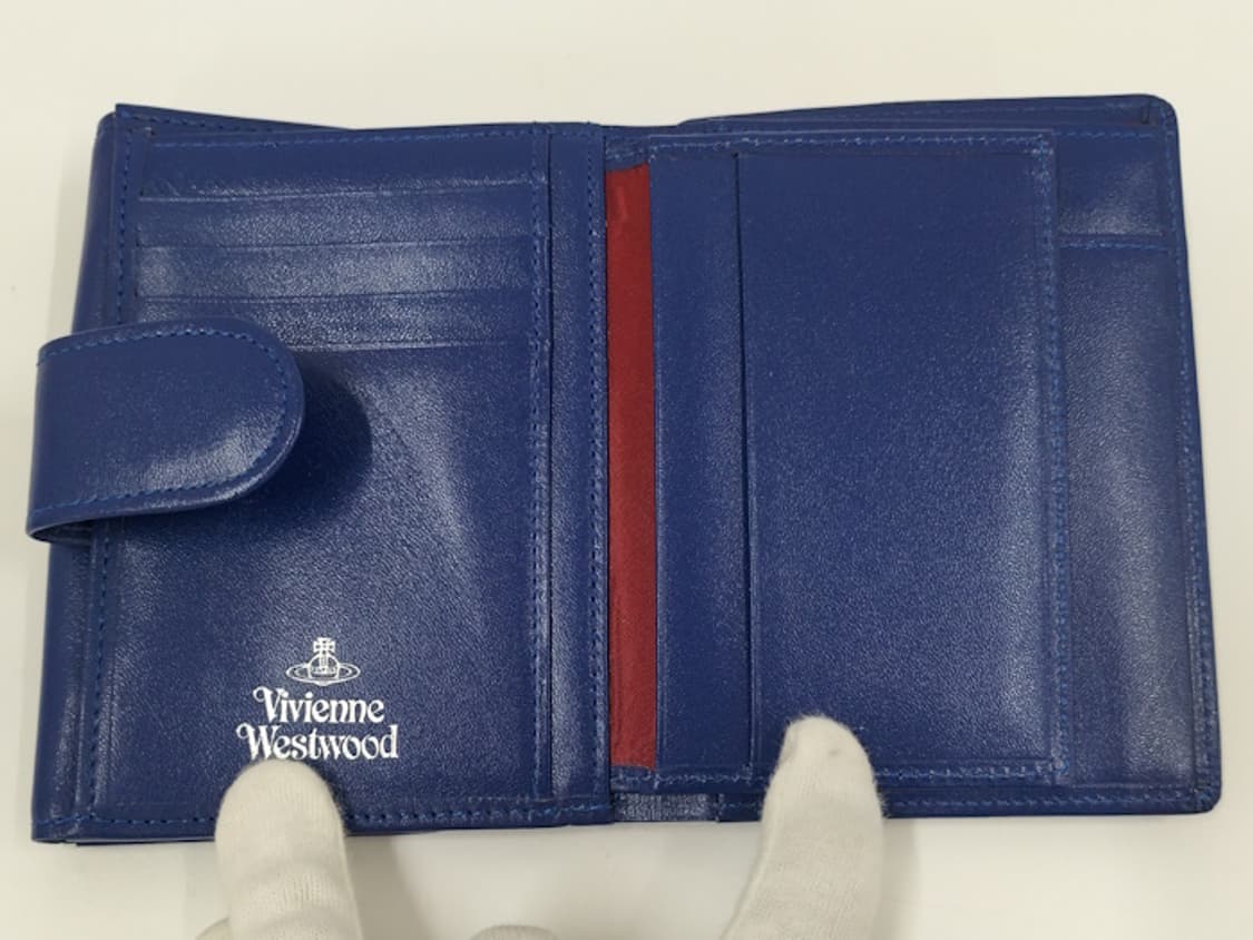비비안 웨스트우드 가죽 지갑 블루 상품이미지3