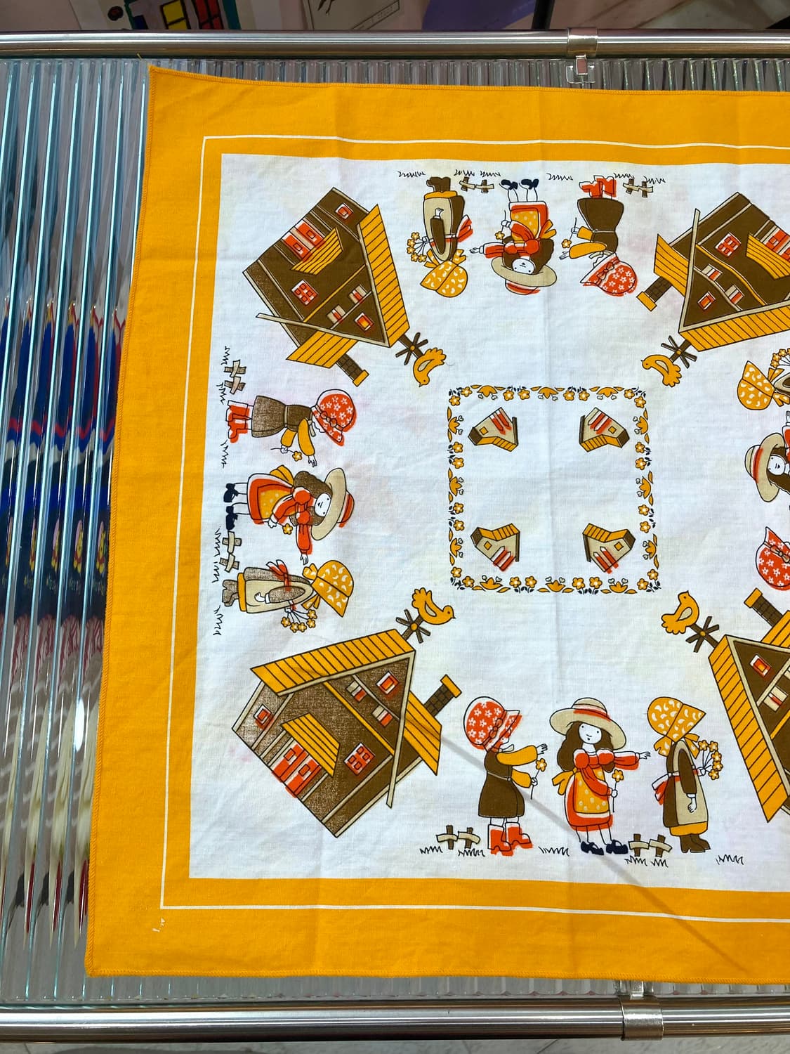 빈티지 오렌지 드로잉 손수건 상품이미지4