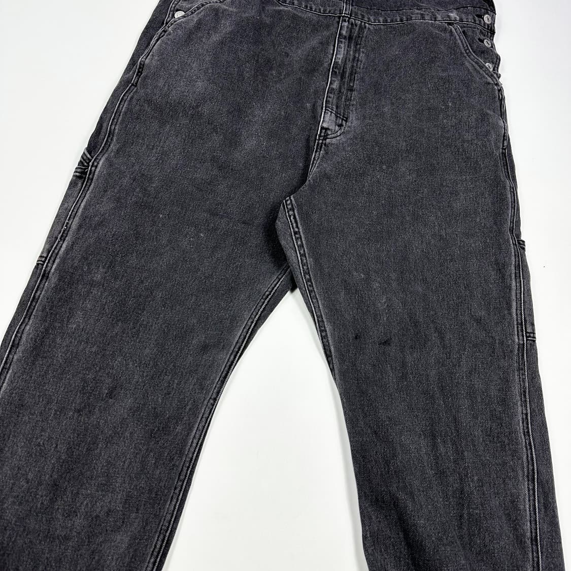 리바이스 오리지널 흑청 와이드 데님 오버롤 XL 상품이미지3