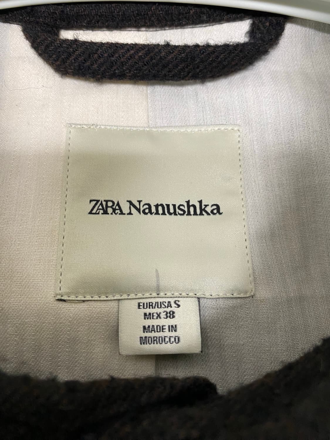 자라 nanushka 울 블렌드 브라운 셔츠 자켓 나누시카 상품이미지4