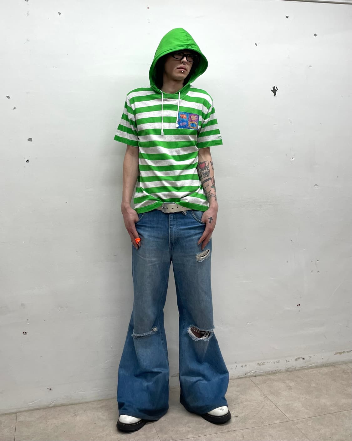 Green Stripe Hoodie T-shirt  상품이미지7