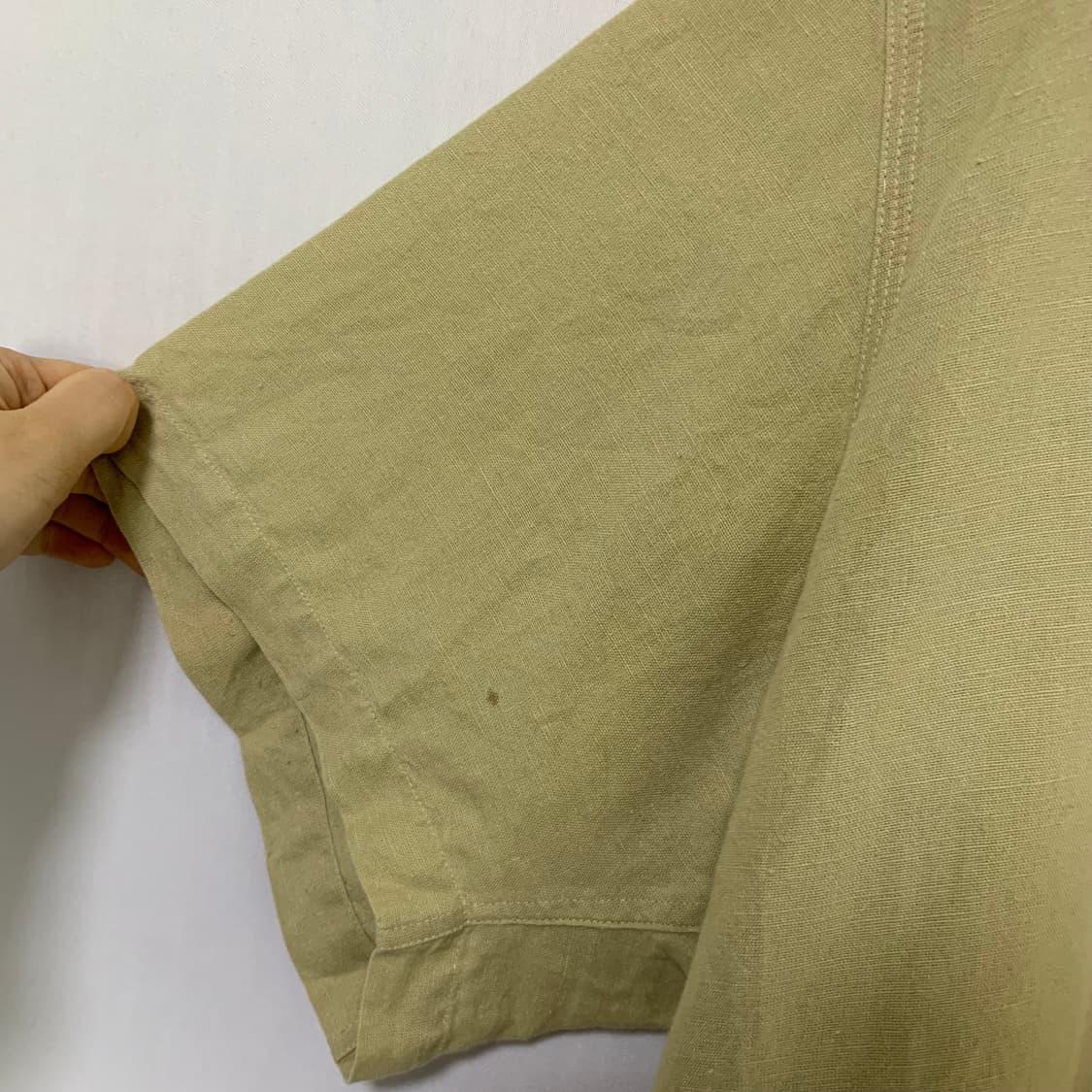팀버랜드 린넨 반팔 셔츠 카키 베이지 빈티지 남성 빅사이즈 XL 상품이미지5