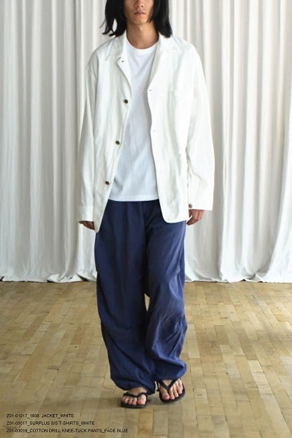 [2] 코모리 / 24SS 코튼드릴 니턱팬츠 / 페이드블루 상품이미지3