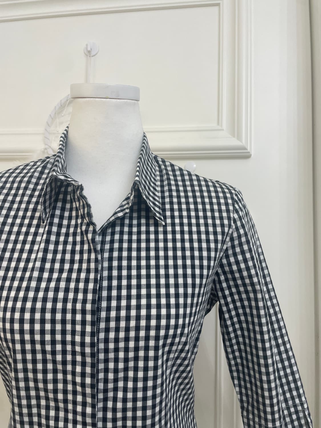 black gingham check basic shirt(size-M) 상품이미지6