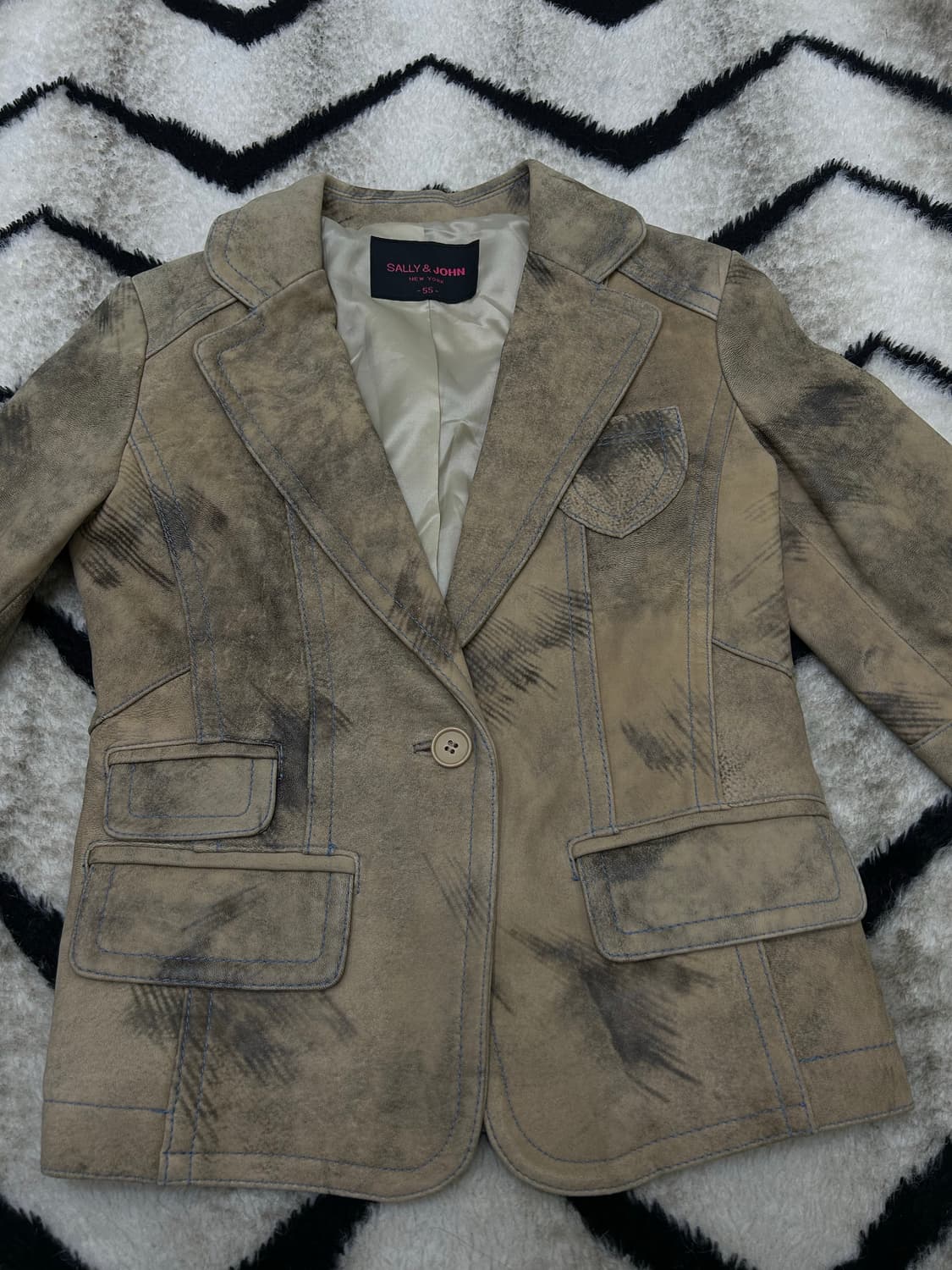 [55]Sally&John 양가죽 워싱 블레이저/베이지 상품이미지3