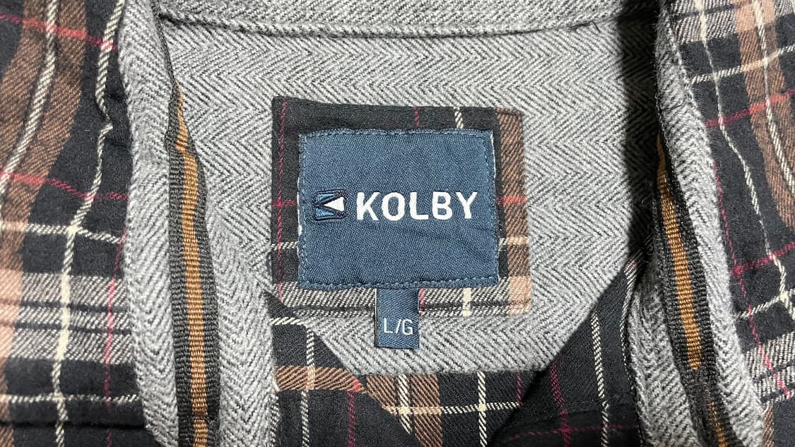 JPN 일본 빈티지 y2k 아메카지 브라운 블랙 플란넬 체크 셔츠 L 상품이미지8