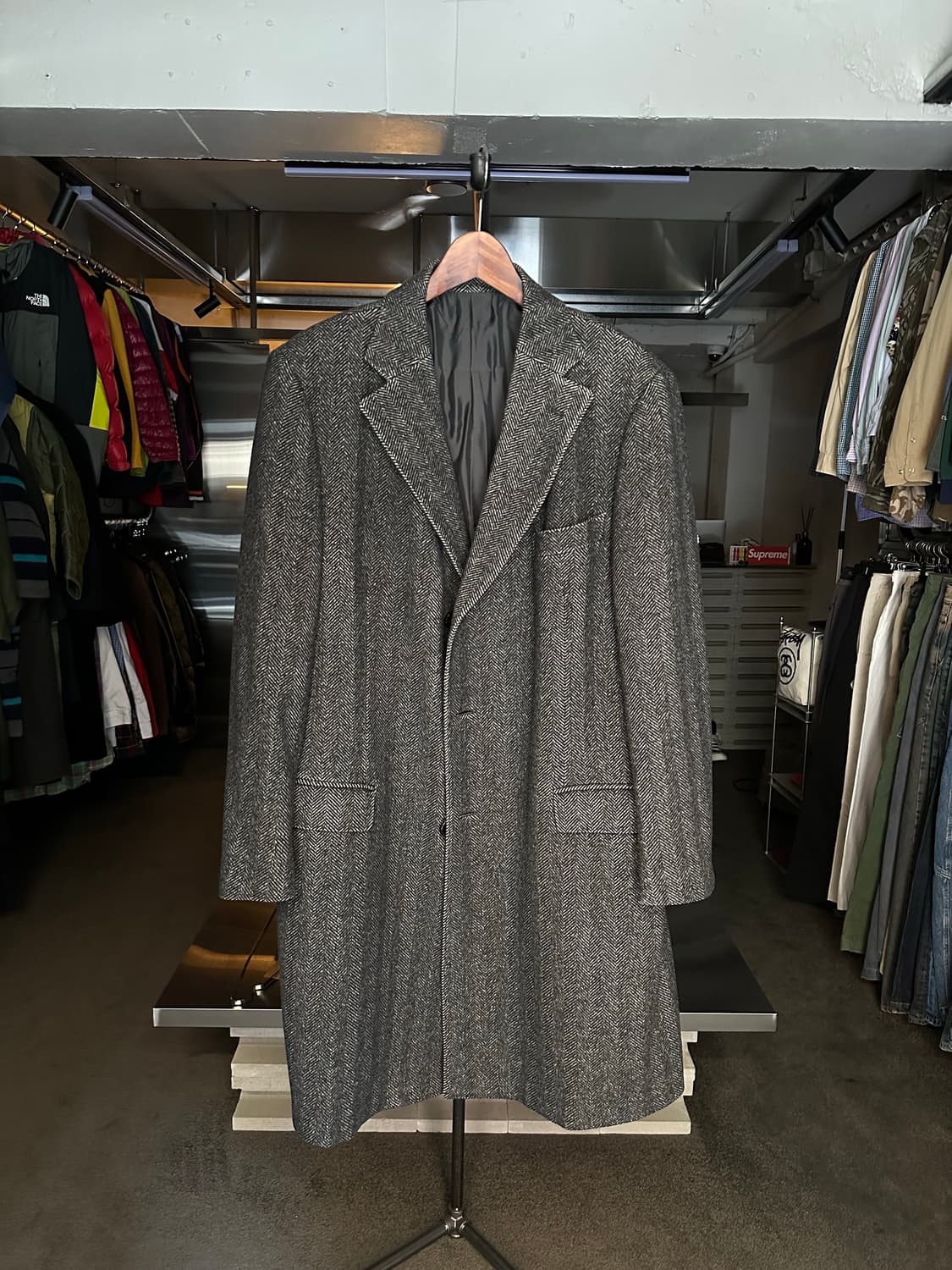 제냐 헤링본 코트 그레이 54R [XL] 상품이미지1