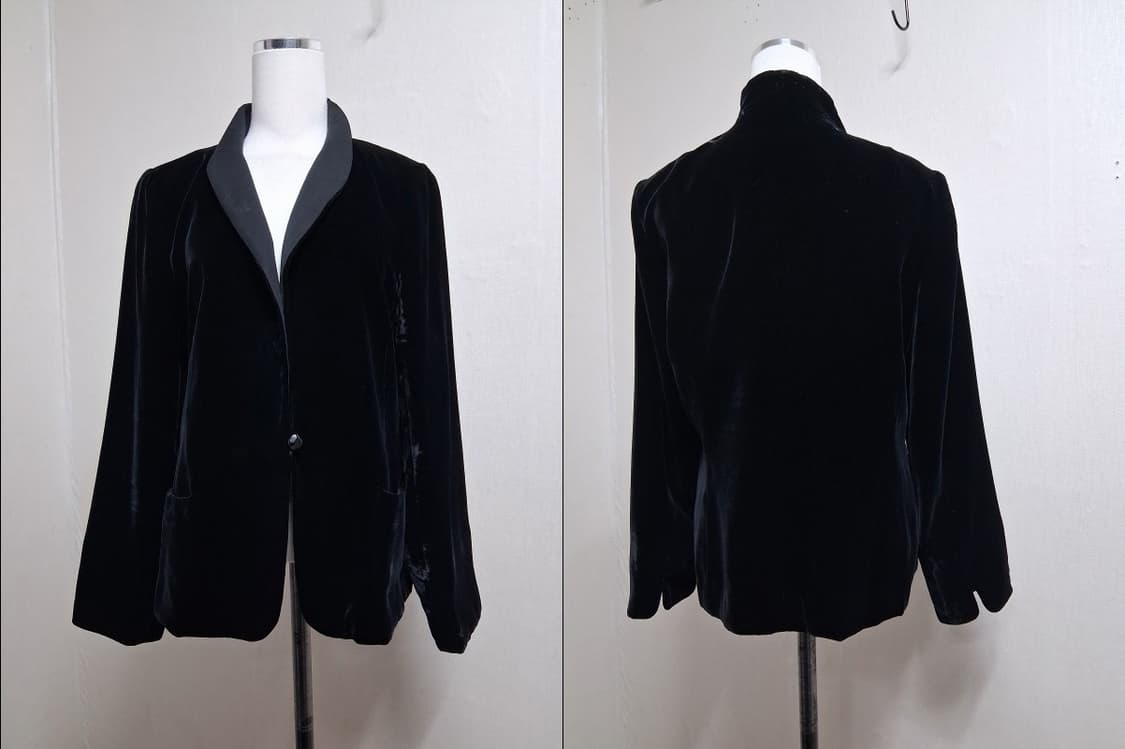 일본빈티지 FROHLICH 검정 벨벳숏쟈켓 레이욘벨벳 여성 77
원산지  상품이미지3