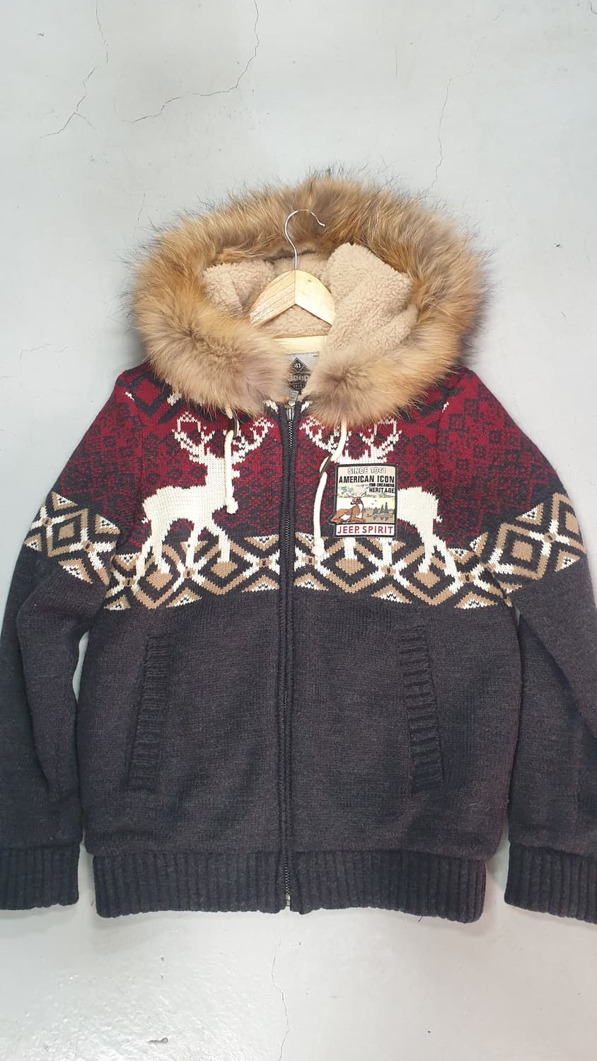 지프 스피릿 노르딕 니트 후드집업 M(95) 상품이미지1