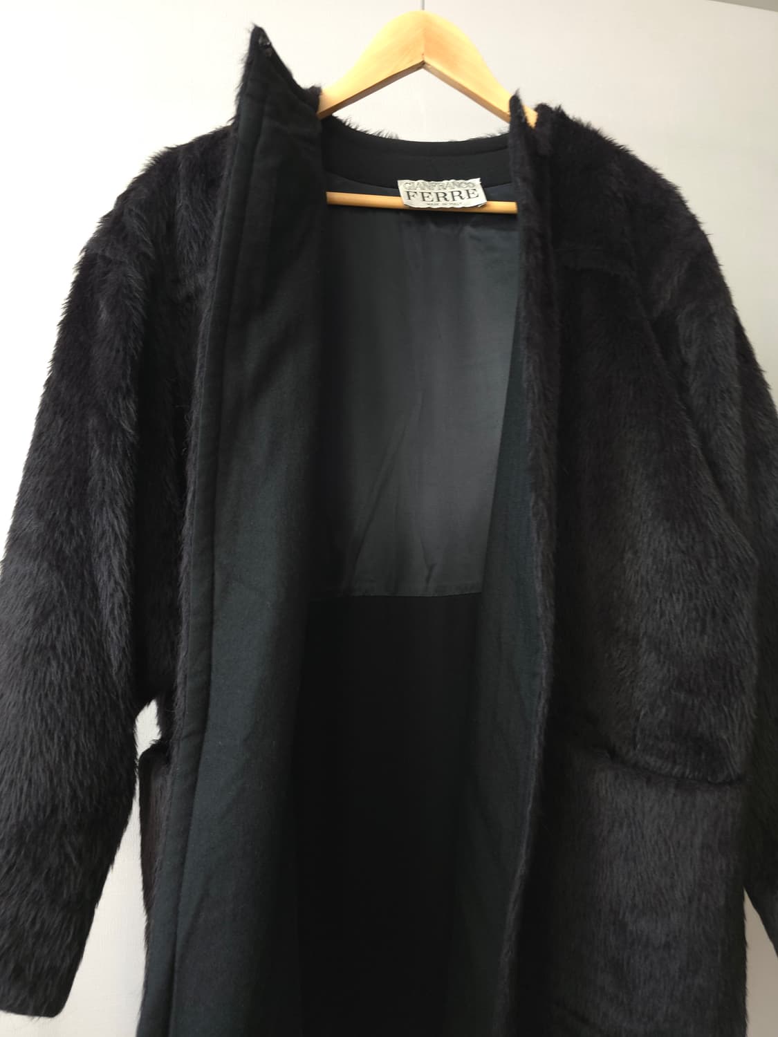 890s Gianfranco Ferré 블랙 퍼 재킷 IT38(페이크) 상품이미지7