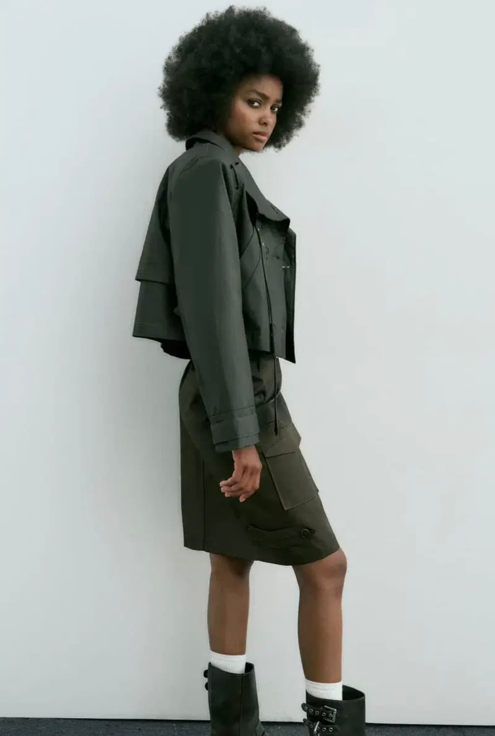 ZARA 자라 왁스드 크롭 트렌치자켓 상품이미지4