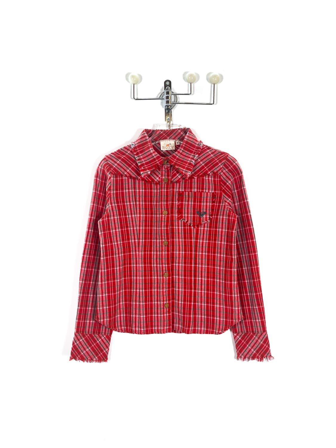 빈티지 프린지 체크 셔츠 상품이미지2