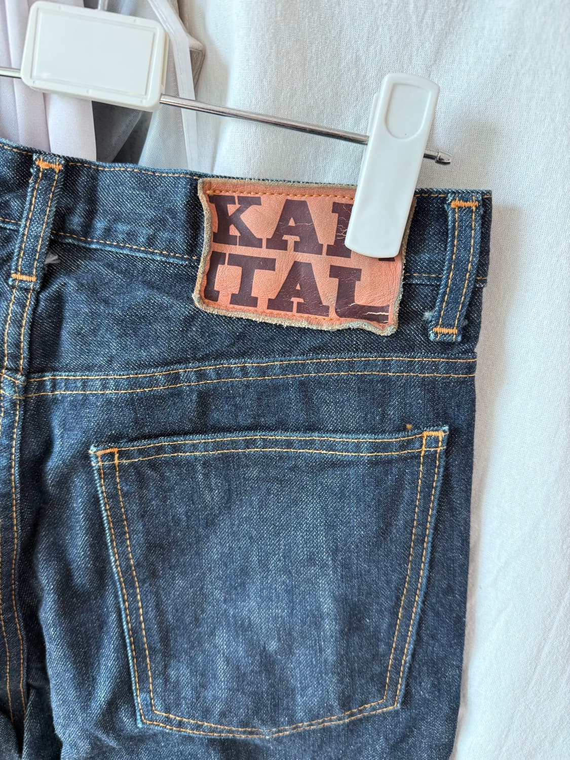 KAPITAL 캐피탈 14oz 데님 5P 랫 플레어 팬츠(인디고) 상품이미지3