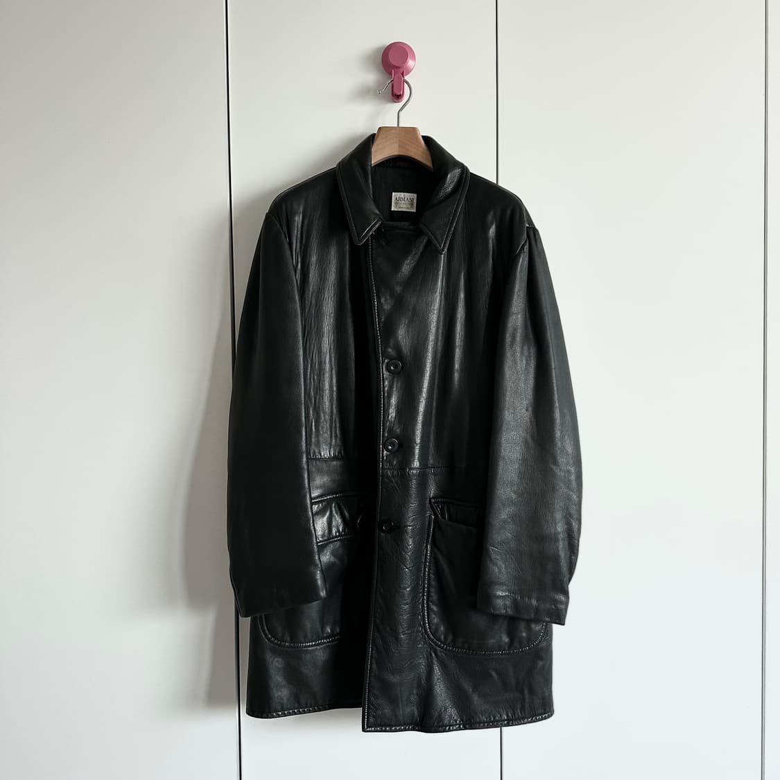 아르마니 꼴레지오니 레더 코트 상품이미지1