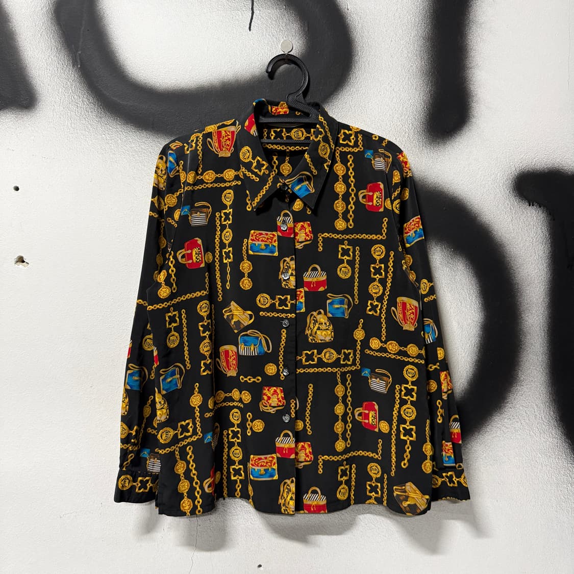 VTG 빈티지 바로크 체인 풀 패턴 긴팔 셔츠 상품이미지1