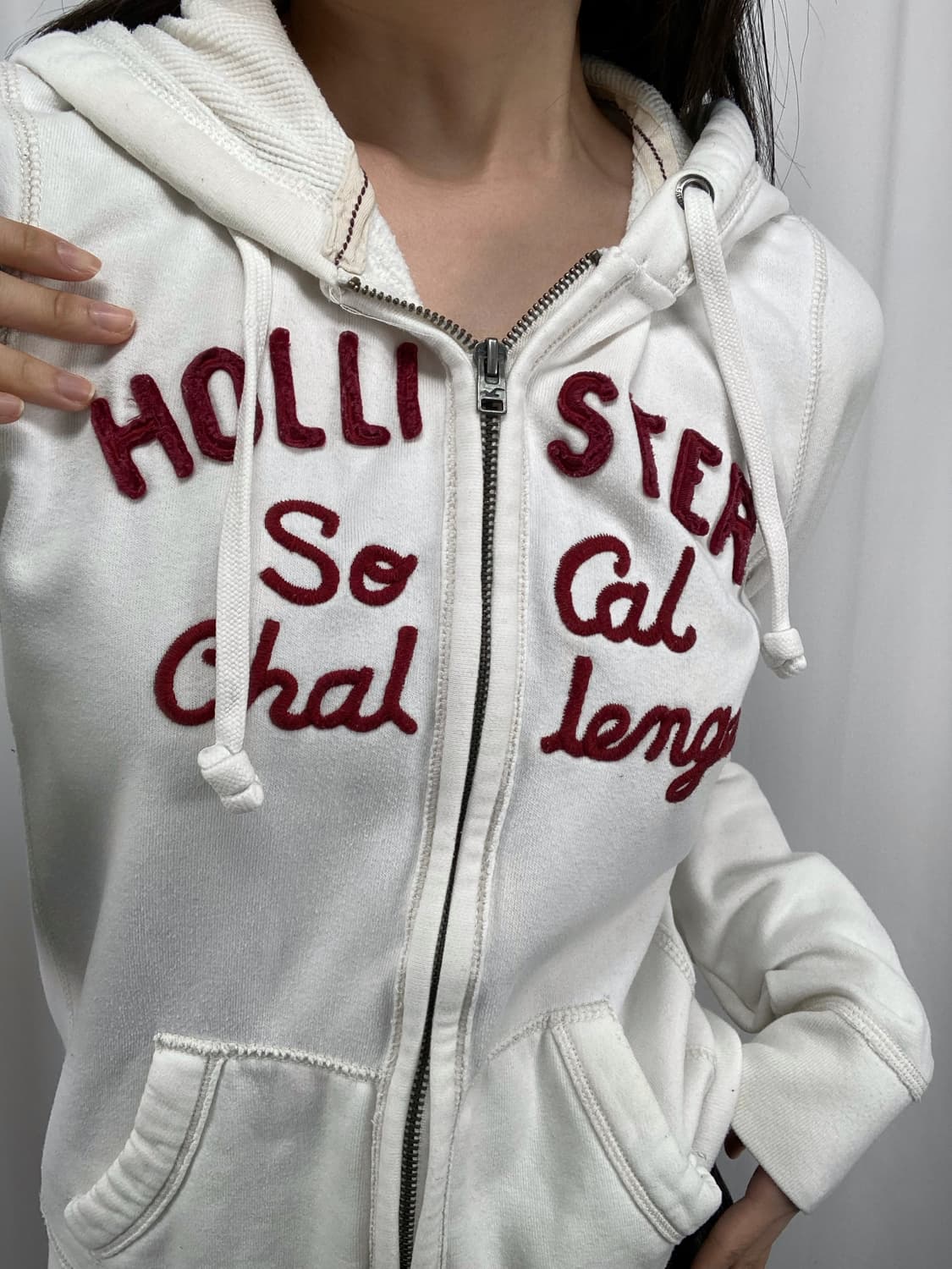 홀리스터 스펠아웃 화이트 후드집업 상품이미지1