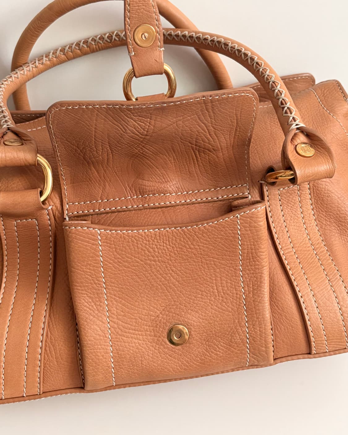 CELINE 셀린느 스티치 보스턴 백 카멜 상품이미지8