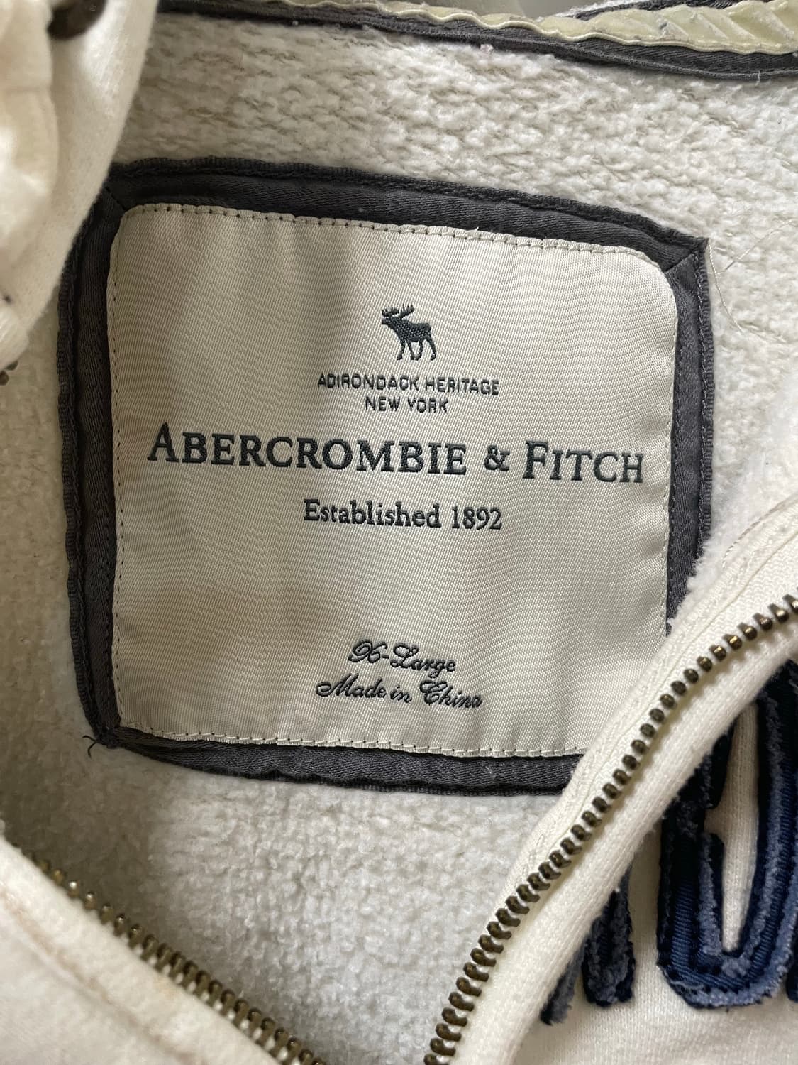 아베크롬비 후드집업 슬림핏 화이트 아이보리 상품이미지2