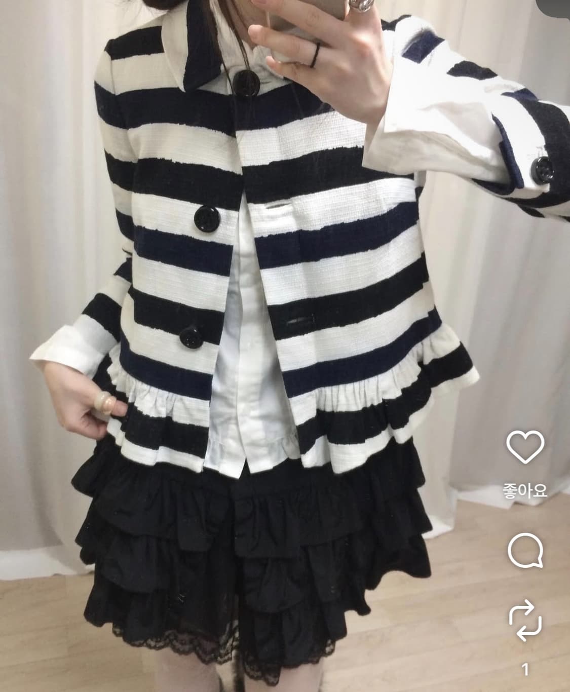 일본 빈티지 프릴 스트라이프 자켓 상품이미지1