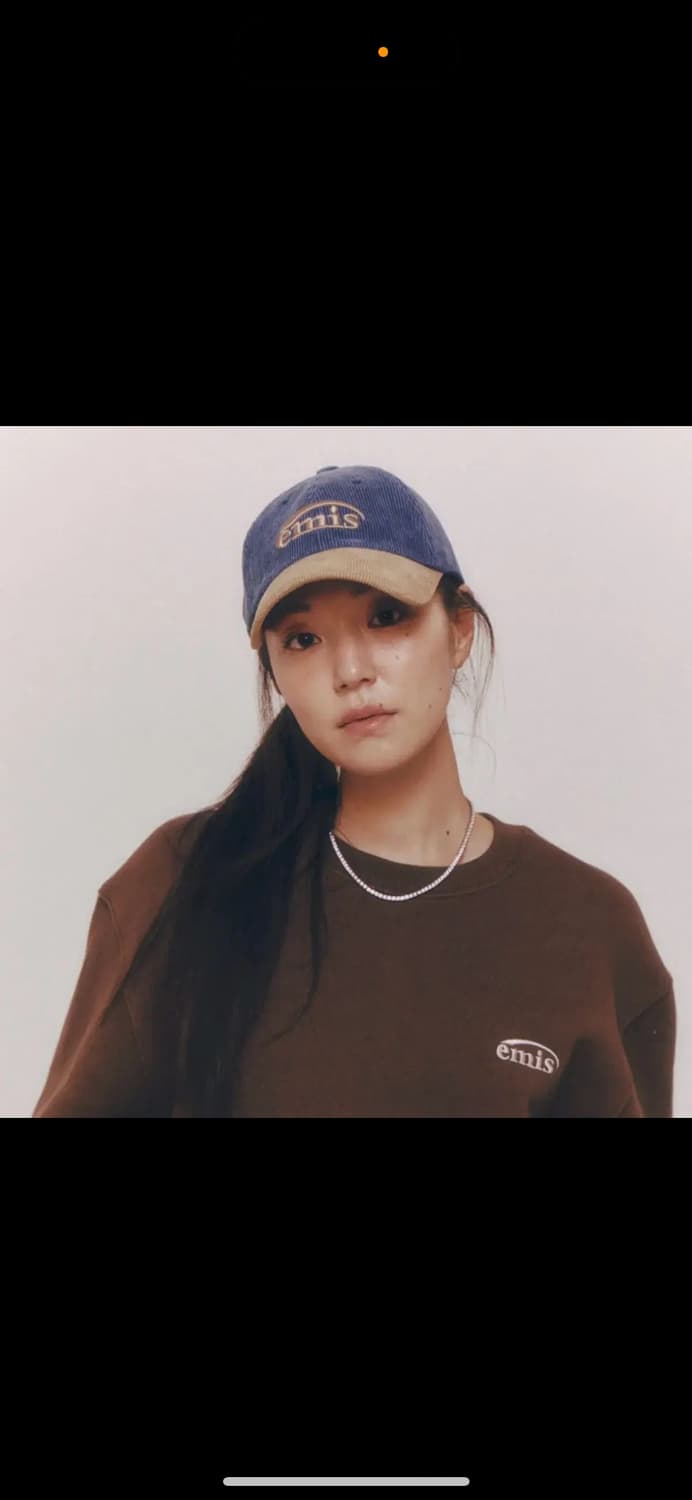 이미스 코듀로이 투톤 볼캡 블루 새상품  상품이미지1