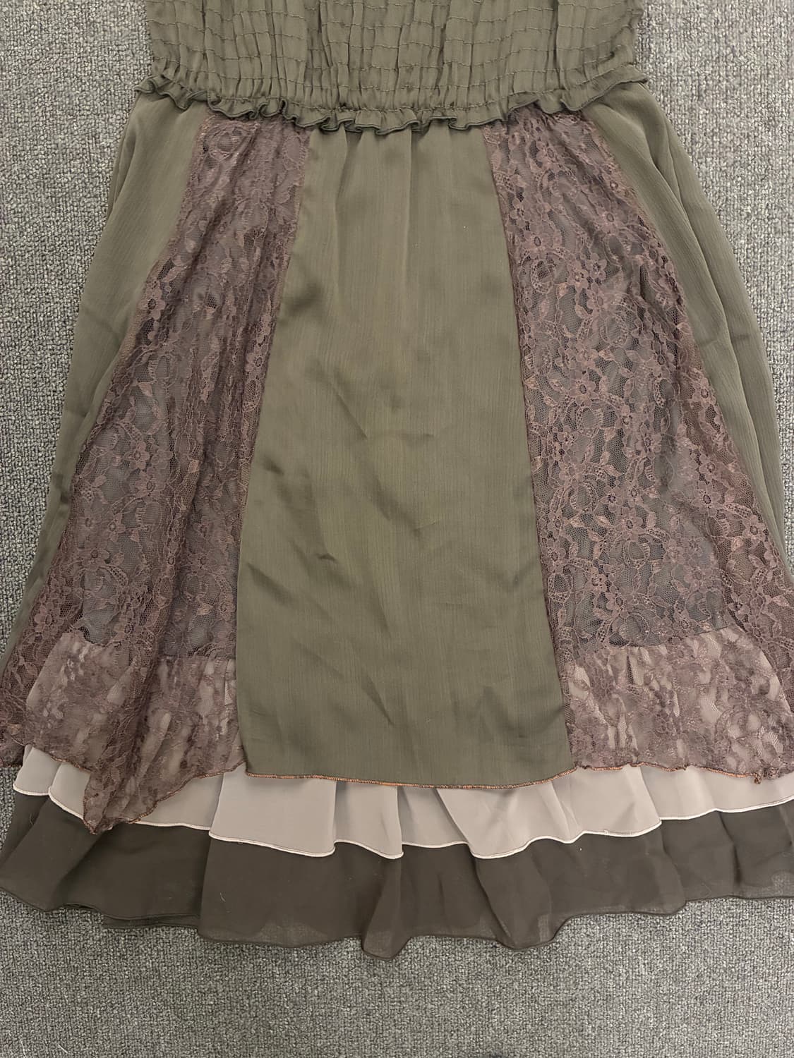 M)clef de sol 빈티지 여성 레이스 디테일 슬리브리스 원피스 상품이미지5