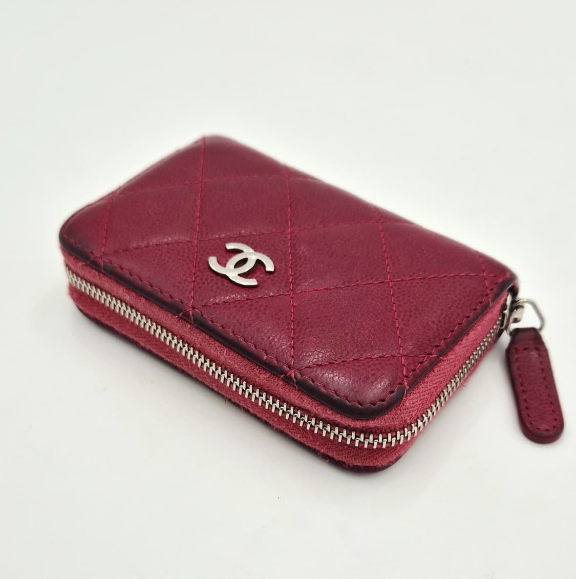 샤넬 지퍼돌이 카드지갑 캐피어 레드 상품이미지2