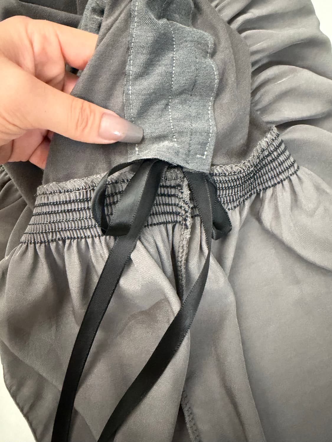 다크그레이 셔링 슬립 드레스 상품이미지6