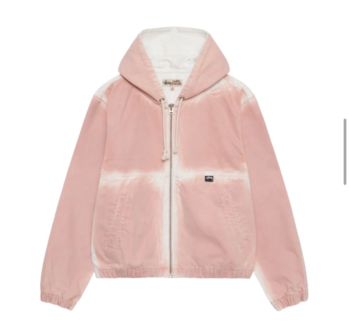 스투시 스프레이 다이 후드 워크 자켓 페이디드 핑크 상품이미지1