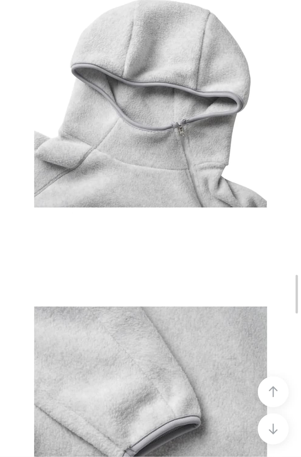 DIAGONAL ZIPPER FLEECE HOODIE 상품이미지4