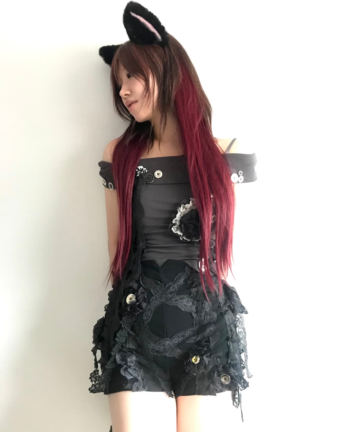 Custom🐾)Antique flower lace mix shorts 상품이미지4