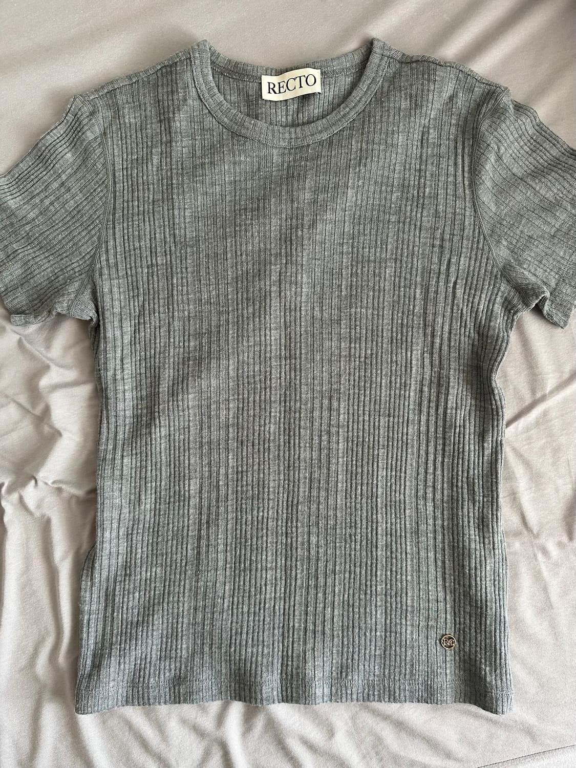 렉토 울블렌드 반팔 니트 그레이 M 상품이미지1