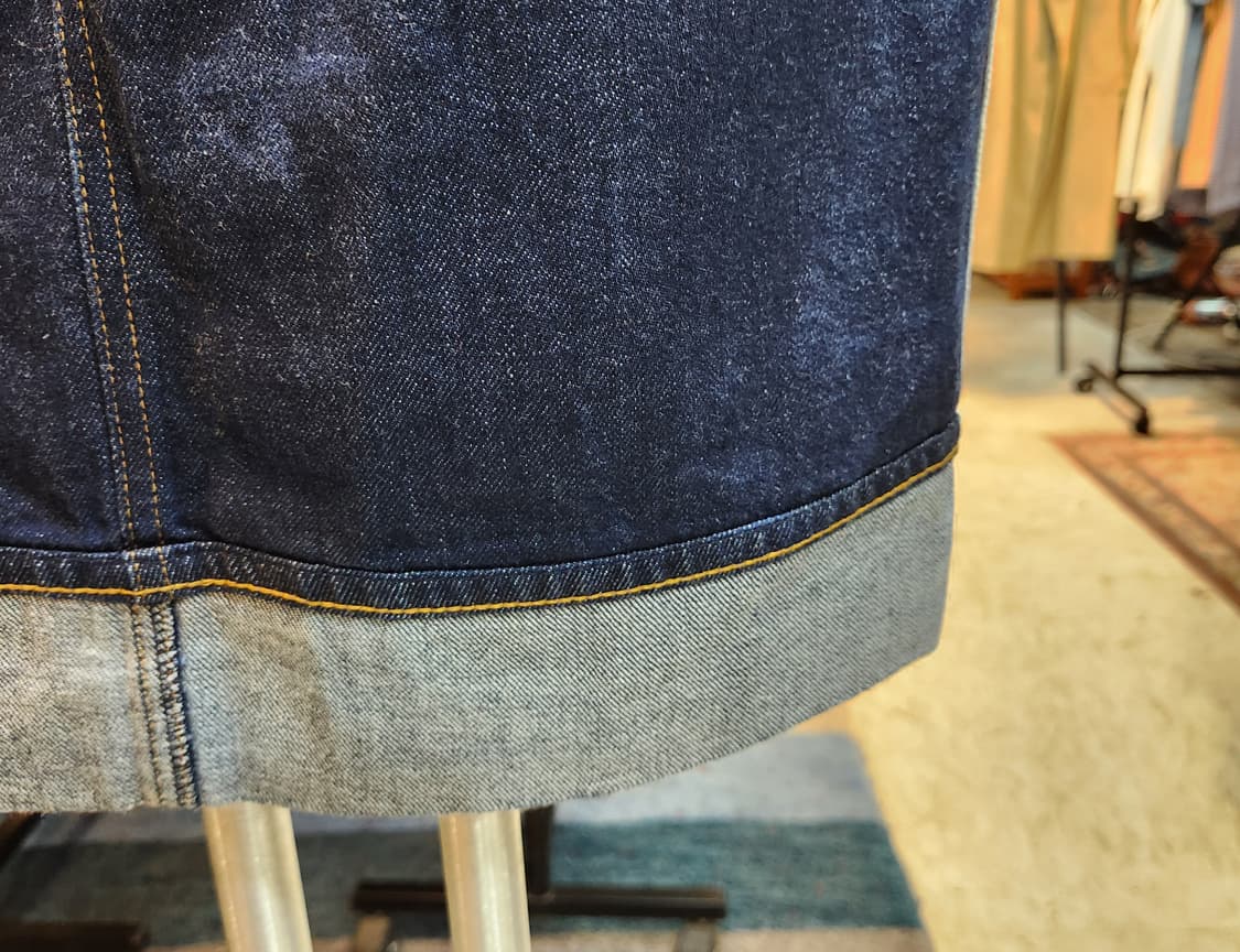 S-M) 제펜 셀비지 ONE/HALF  인디고 데님 스커트 상품이미지5