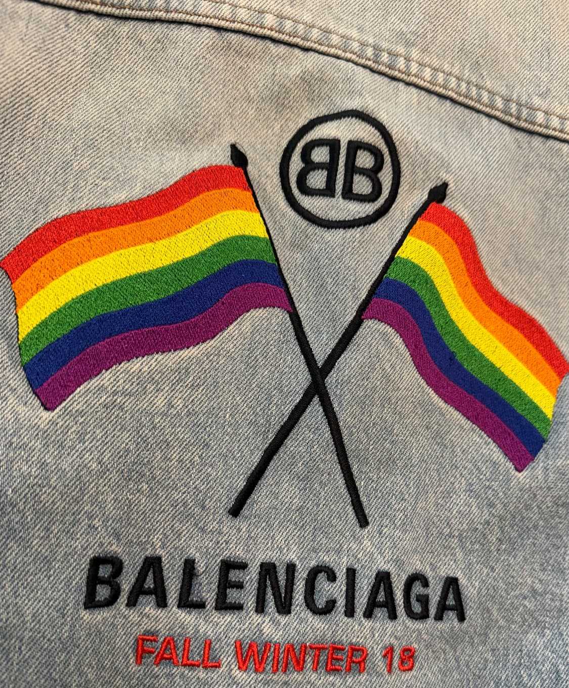 발렌시아가 레인보우 데님 자켓 XXL 정품 상품이미지9