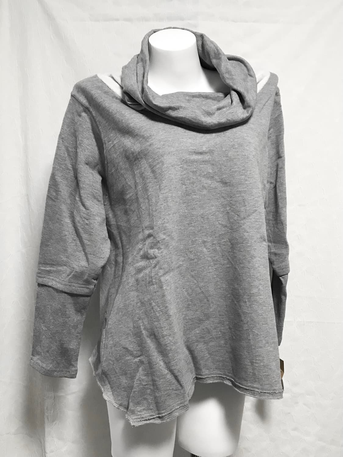 빈티지 드레이프 언발 롱슬리브 맨투맨 탑 상품이미지5