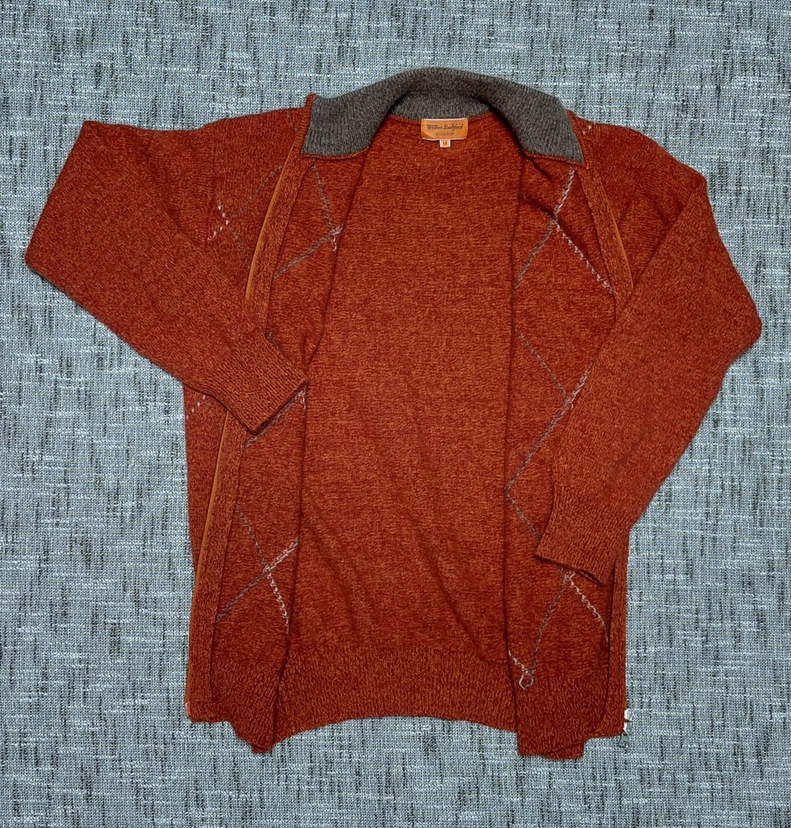 Wilkes Bashford 남성 아가일 니트 집업 M 상품이미지3