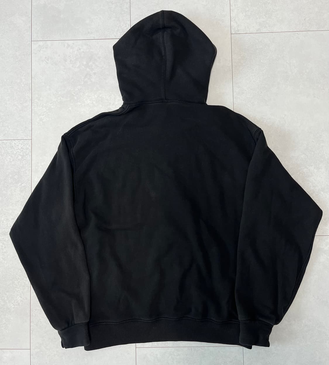 [2] 폴리테루 루즈드 스웻 후디 후드티 블리치드 블랙 상품이미지2